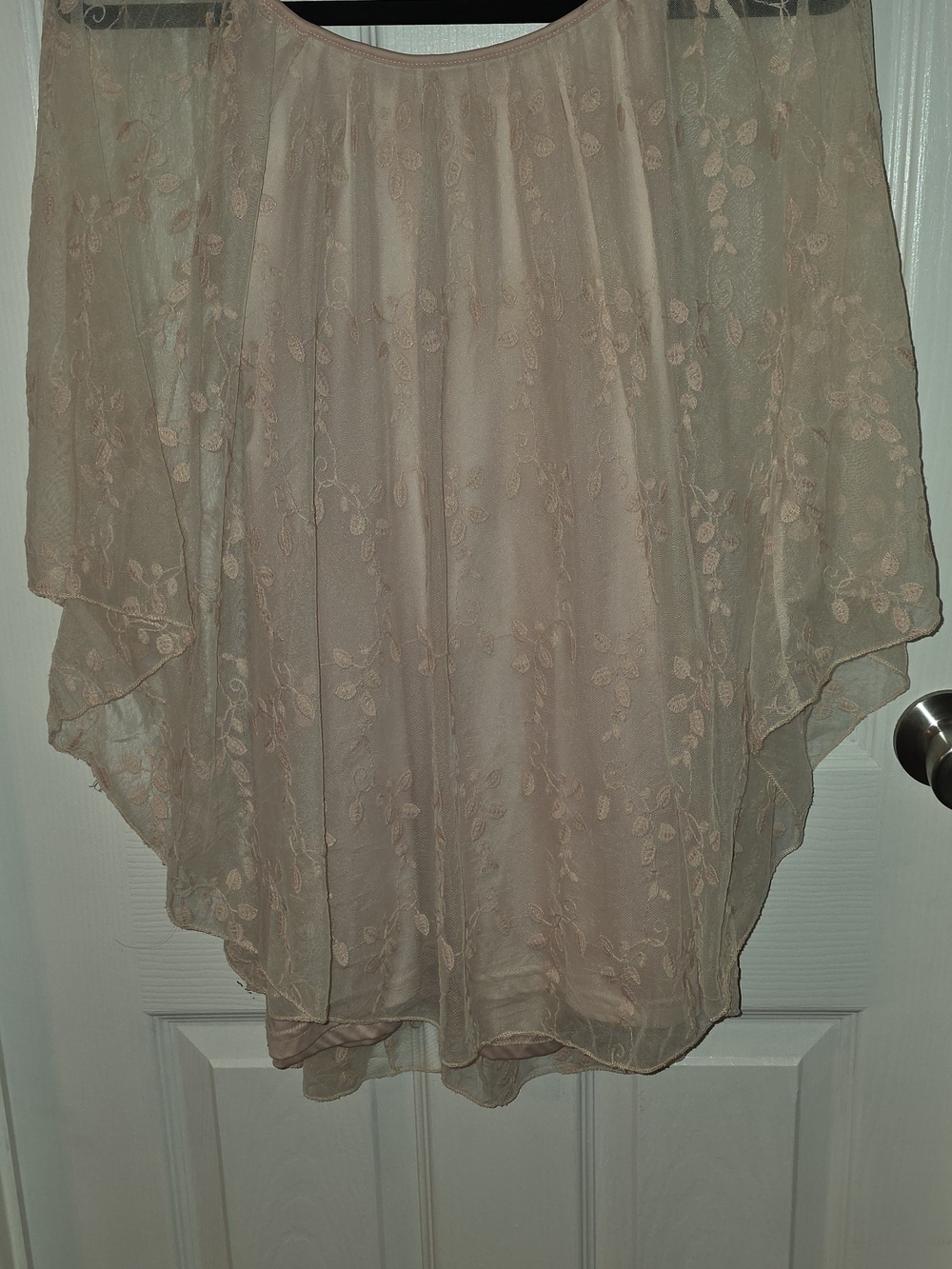 Sheer Blush Pink Embroidered Women's Top
